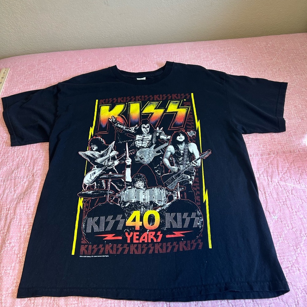 KISS 40 Year Anniversary 2014 KISS Catalog Black  T-Shirt